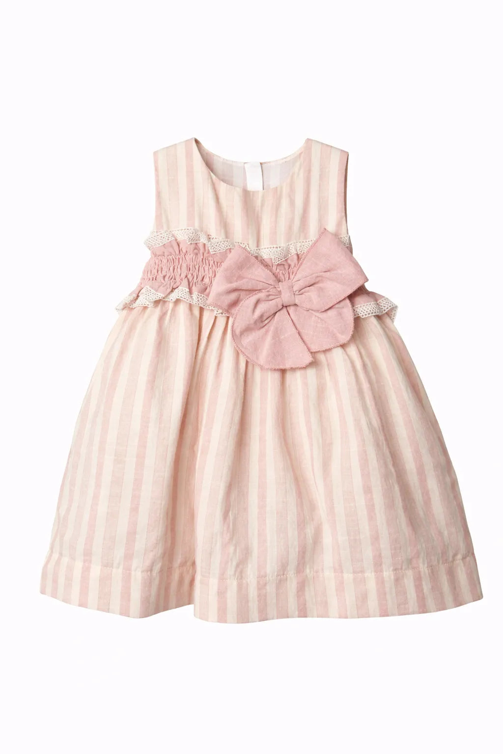 Baby girl, cotton dress with bow detail