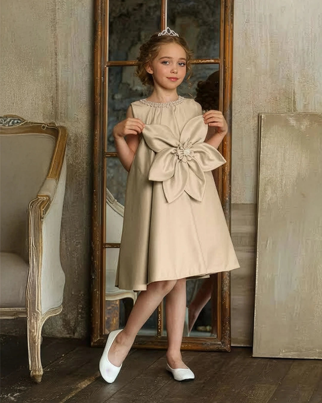 Mid bow Flower Dress