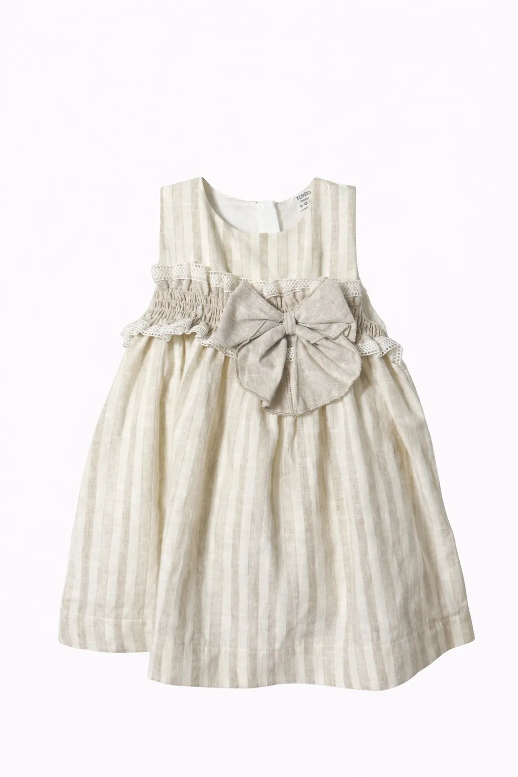 Baby girl, cotton dress with bow detail