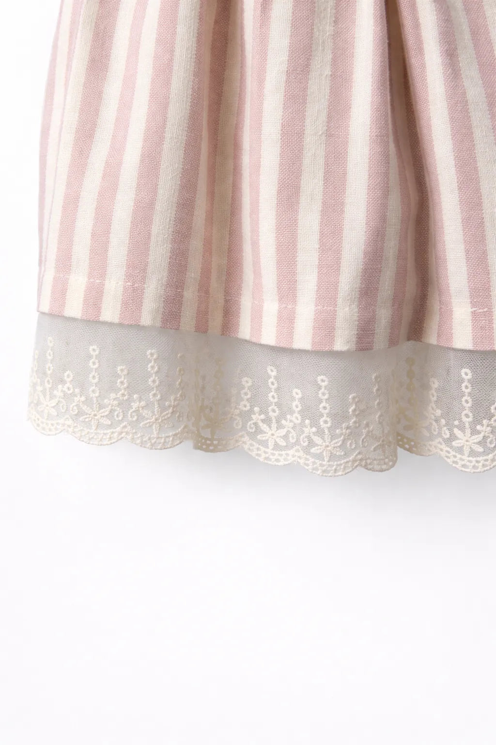 Baby Girl Striped Cotton Dress with Bow Details