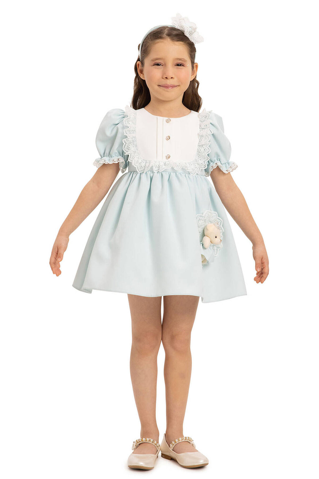 Teddy bow Baby Dress