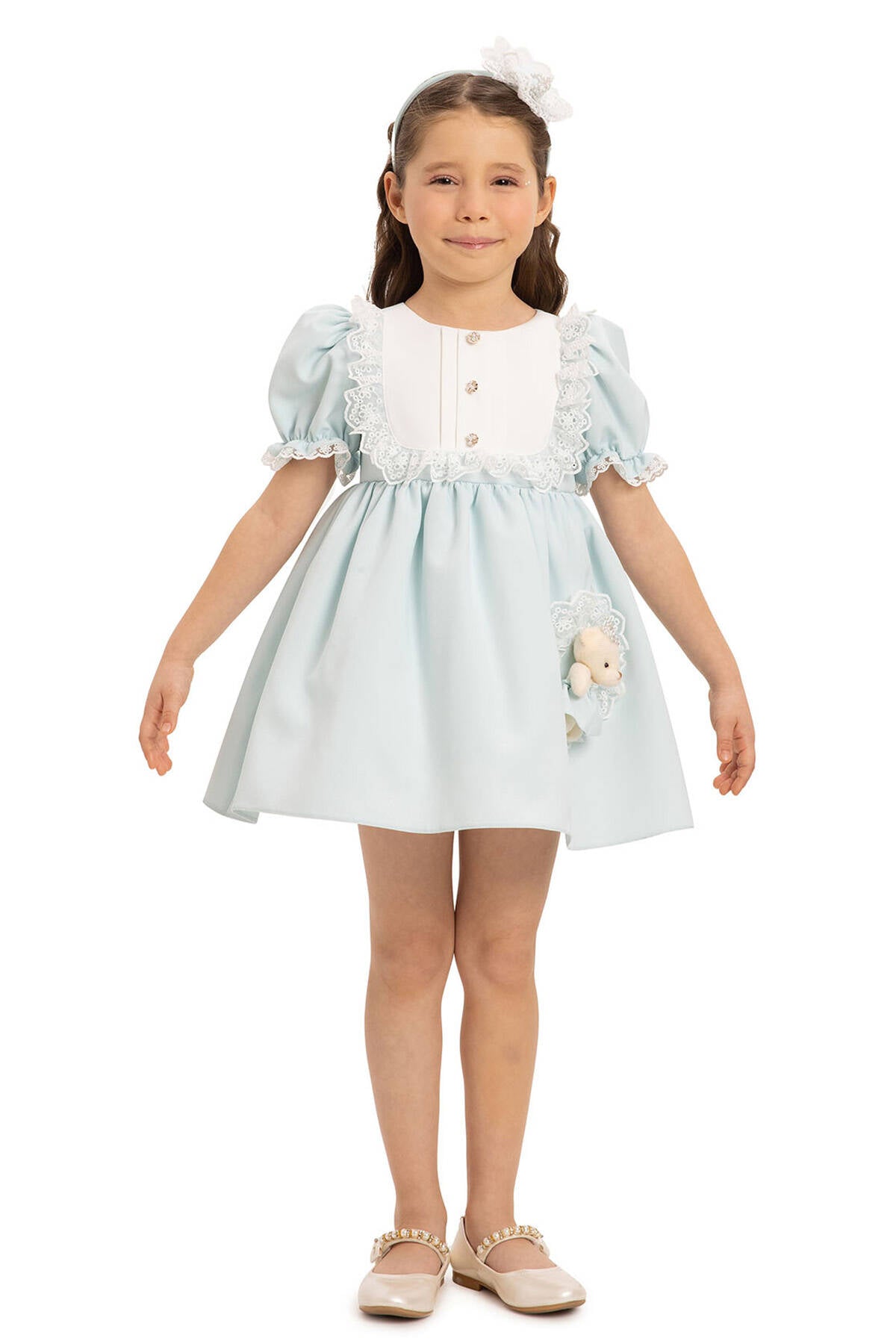 Teddy bow Baby Dress