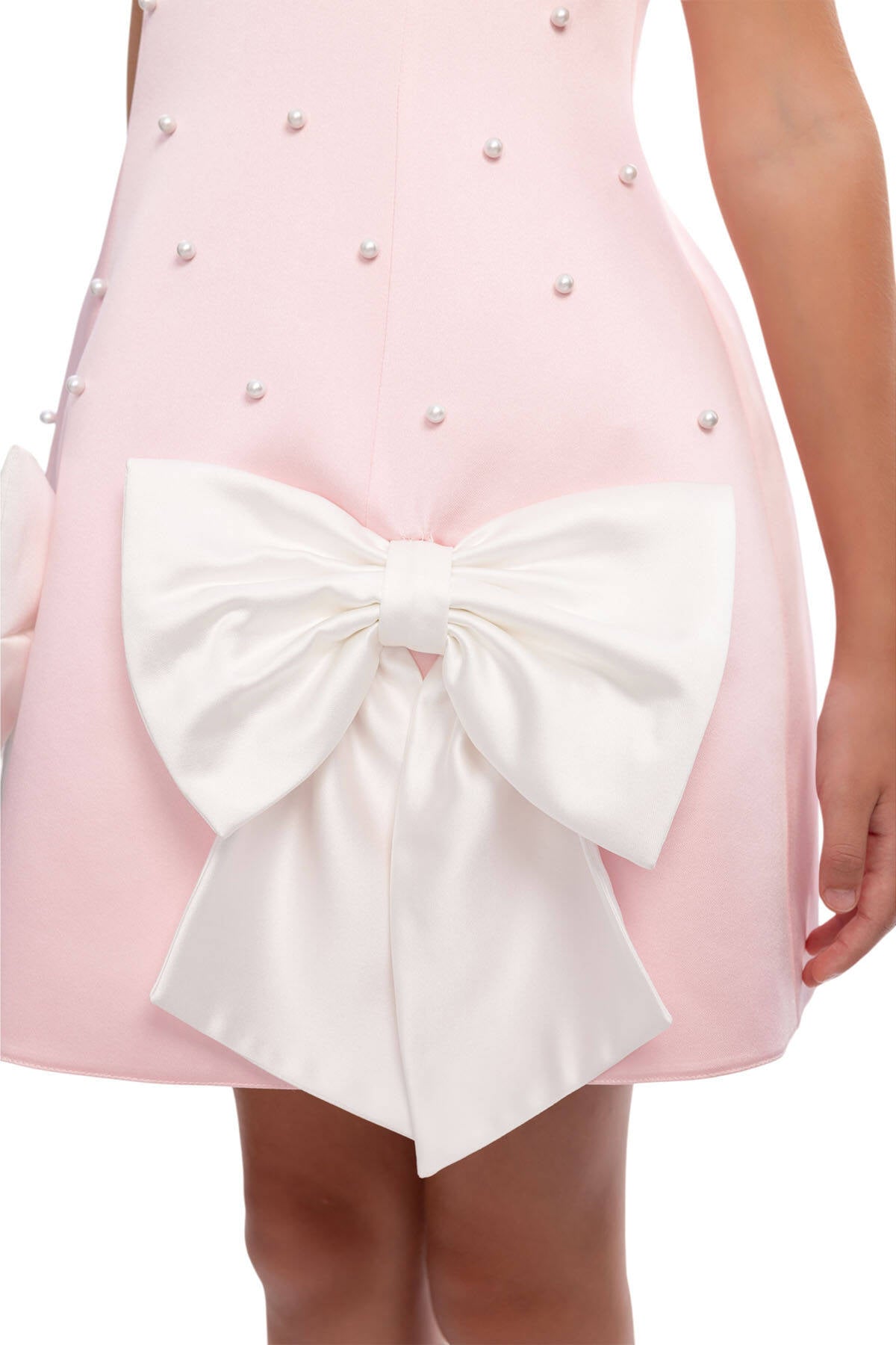 Girls Pink Bow Party Dress
